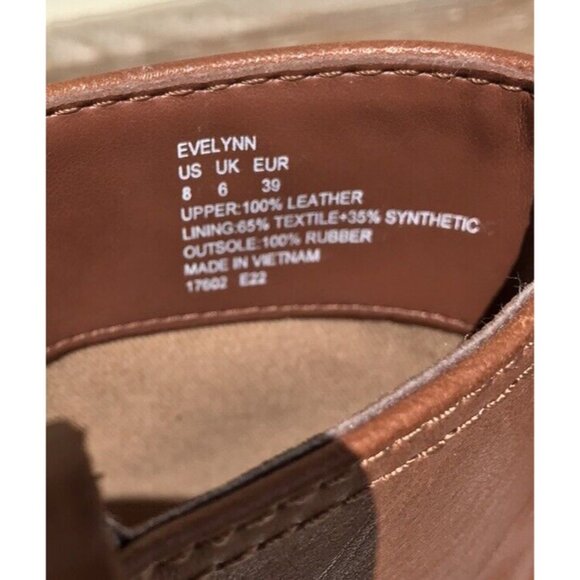 Ralph Lauren Evelynn Brown Short Slip On Logo Leather Boots Women's 8 39 - Picture 9 of 13